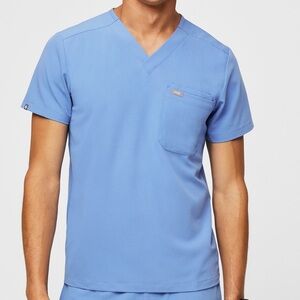 Figs - Men’s M Ceil Blue Leon scrub top